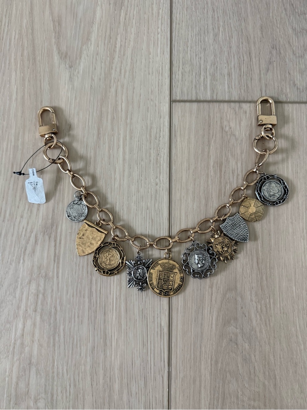 NWT Urban Outfitters Bewitched Coin Mixed Metal Bag Chain